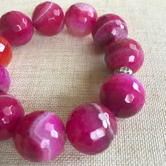 BRACELET Faceted Glass Beads - Picture 3 of 3